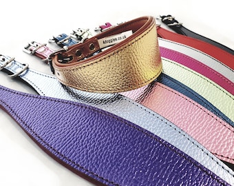Luxury Foil Leather Dog Collar For Italian Greyhound whippet Sighthound Greyhound