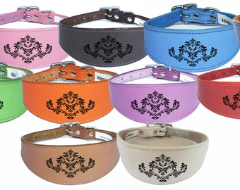 Italian Greyhound Collar Whippet Collar Greyhound Collar Padded Backing Dog Collar Engraved D21