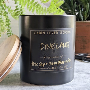 Fir Scented Soy Candle Camphor Fragrance Nature Lover Candle Gift for Home Decor Cabin Lover Gift Eco Friendly Candle Clean Burning Scent