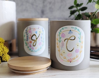 Personalized Candle Gift Monogram Candle Handmade Soy Candle Personalized Gift for Women Fragrance for Home Decor for Bedroom Decor Floral