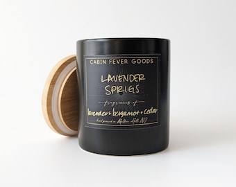 Lavender Sprigs - Luxury Lavender Bergamot Candle - Herbal Fragrance - Hand Poured Soy Candle Jar - Naturalist Gift - Natural Home Scent