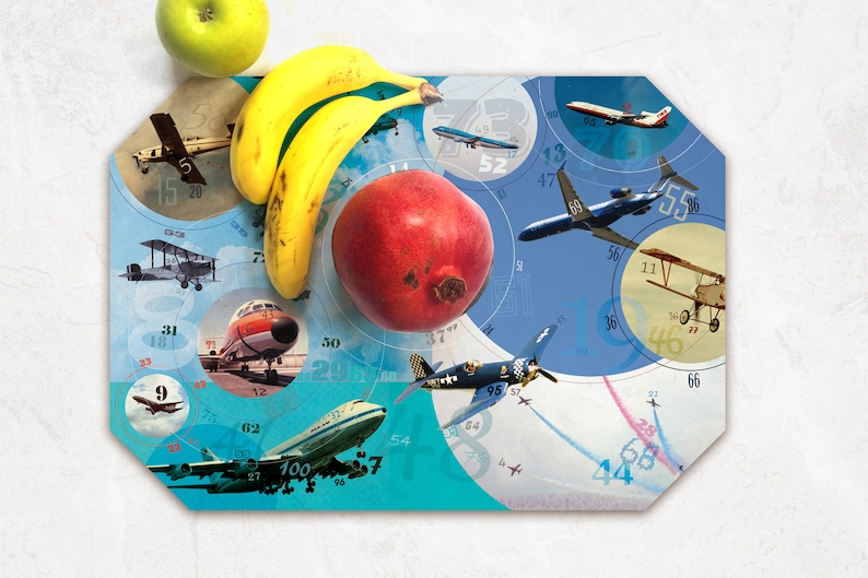 blue airplanes placemats with all the numbers 1-100 Fun preschool math!