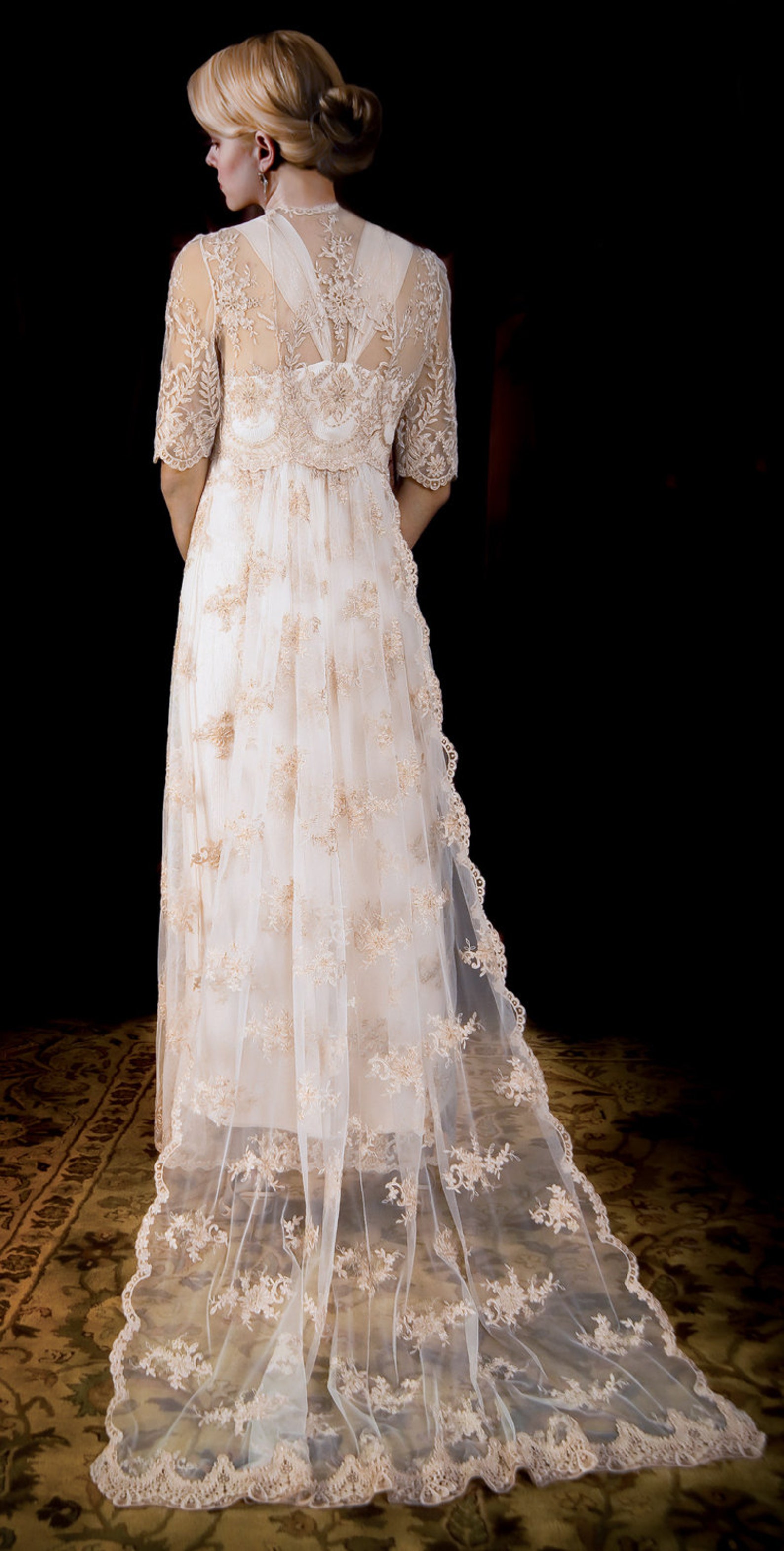French Satin Lace Dress