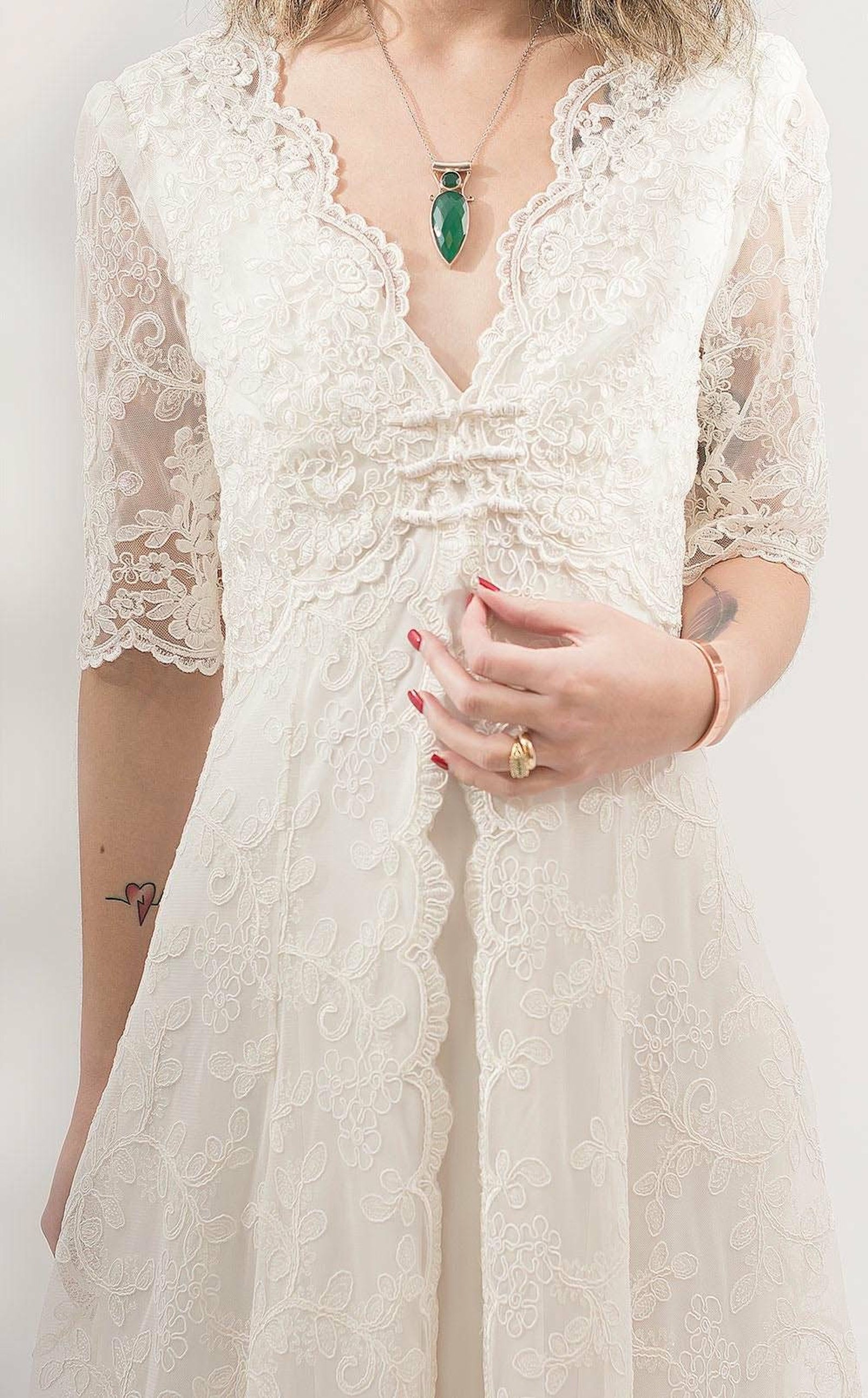 Bohostyle lace wedding dress casual wedding dress simple