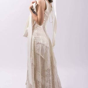boho wedding dress, casual wedding dress, simple wedding dress, rustic wedding dress, backyard wedding dress, hippie wedding dress image 3
