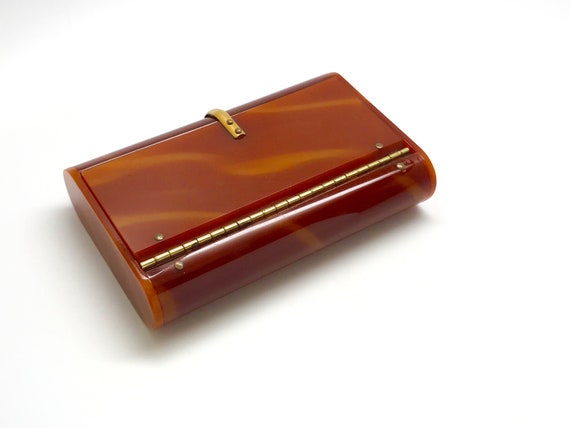 Lucite Clutch Bag Purse Wilardy - Faux Tortoise W… - image 6