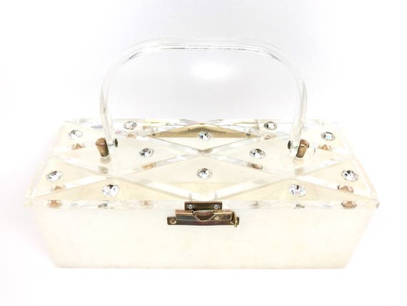 Lucite Bag Purse Rhinestones - Bride Rhinestones L