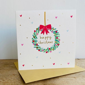 Guirlande de Noël en feuille d'or | Carte de joyeux Noël