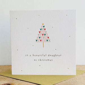 Carte de Noël en feuille d'or pour fille | Carte de Noël pour belle fille