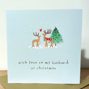 Carte de Noël feuille d'or pour mari|Mon mari à Noël|Mon mari à carte de Noël