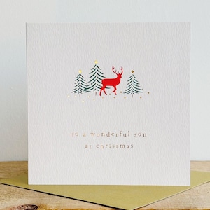 Carte de Noël en feuille d'or pour Wonderful Son | Carte de Noël Amazing Son