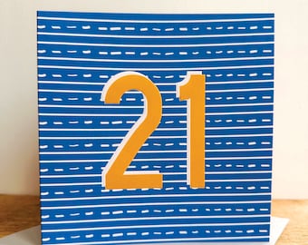 Age 21 Birthday Card|21st Birthday Card| Birthday Card for him| Birthday Card for Son|Brother|Nephew|Grandson|Friend|Milestone Birthday Card