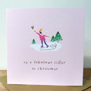 Gold Foil Christmas Card for Sister|Fabulous Sister at Christmas Card|Christmas Card for Sister|Sister Christmas Card