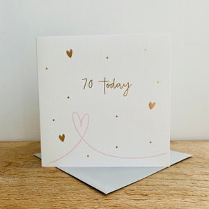 Carte d'anniversaire de 70 ans en feuille d'or | Carte de 70 ans pour elle | Carte d'anniversaire pour maman | Fille | Sœur | Nièce | Grand-mère | Grand-mère | Grand-mère | Amie