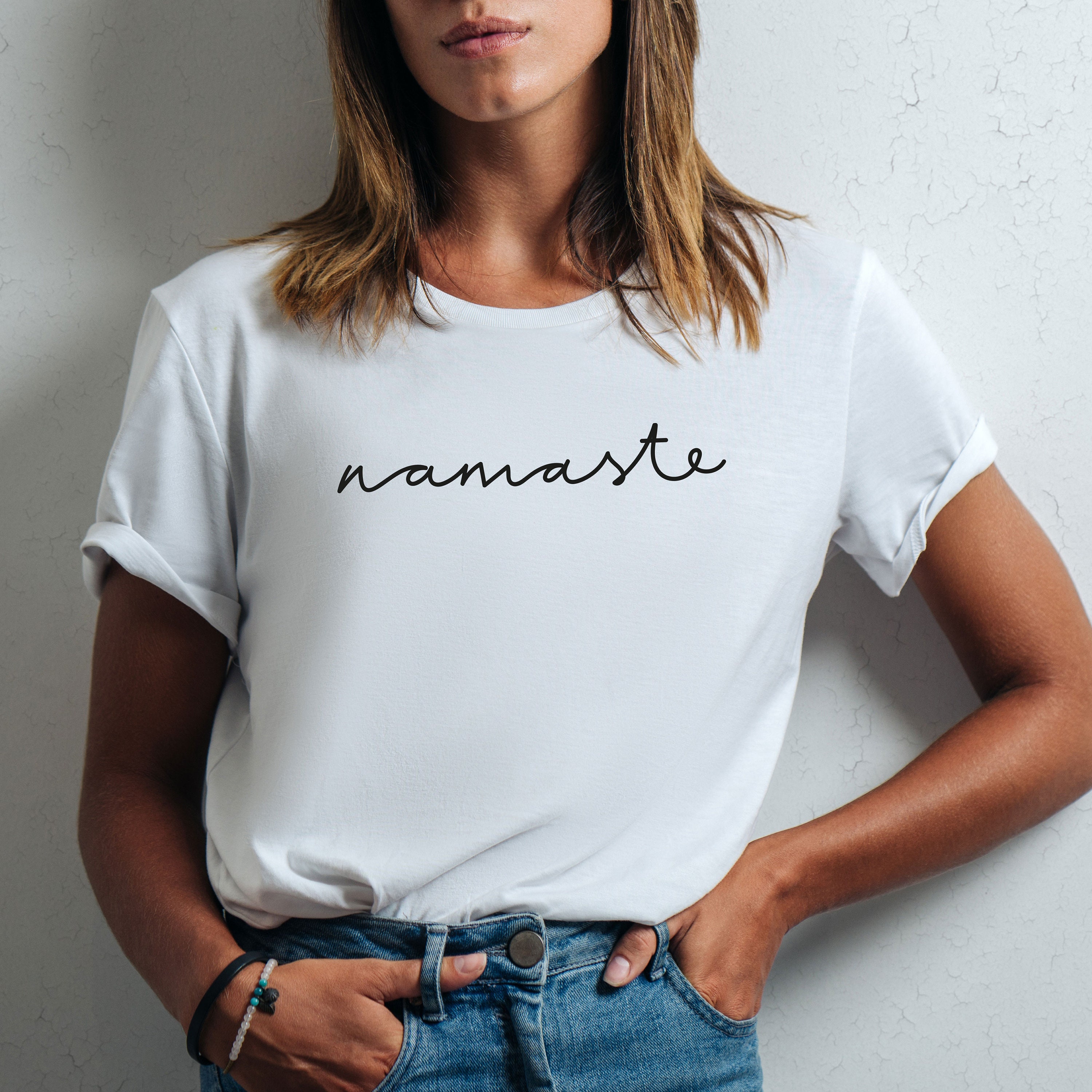 Namaste Yoga T-Shirt | Tee | Namaste | Yoga | Slogan Tee - White