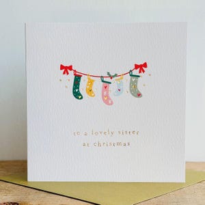 Carte de Noël en feuille d'or pour belle soeur | Belle soeur à Noël | Carte de Noël pour soeur | Carte de Noël soeur