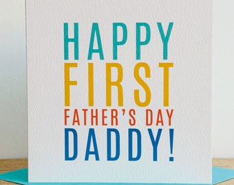 Happy First Father's Day Daddy | Contemporary Father's Day Card | First Father's Day Card