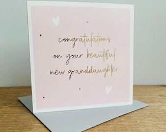 Congratulations on Your New Granddaughter Greeting Card | New Grandparents | New Grandchild