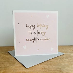 Belle carte d'anniversaire belle-fille en feuille d'or | Carte d'anniversaire pour elle