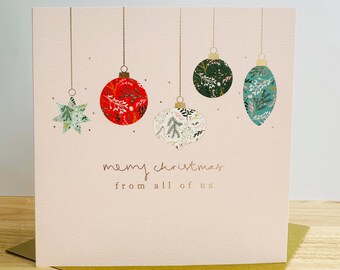 Gold Foil Merry Christmas From All Of Us Card | Family Merry Christmas Card