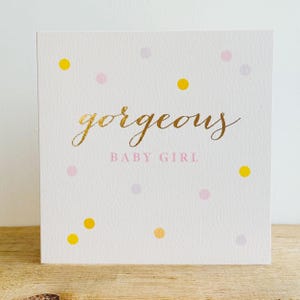 Carte magnifique de bébé de feuille d'or de <br> Profitez-en ! nouvelle carte bébé fille | Nouvelle carte de petite-fille