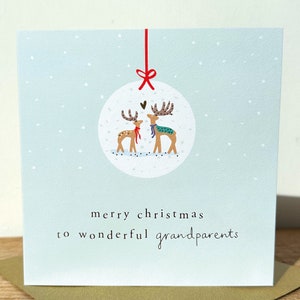 Carte de Noël feuille d'or pour grands-parents | Carte de Noël de grands-parents merveilleux à