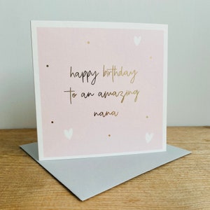 Carte d'anniversaire incroyable de nana en feuille d'or | Carte d'anniversaire pour grand-mère