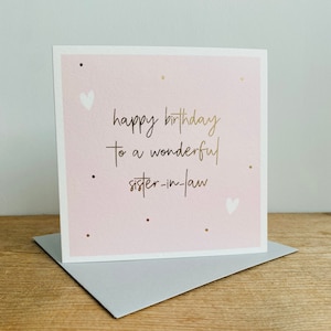 Carte d'anniversaire merveilleuse belle-soeur en feuille d'or | Carte d'anniversaire pour elle