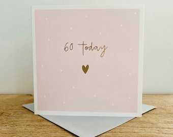 Age 60 | Age Sixty | Birthday Gold Foil Embossed Greeting Card