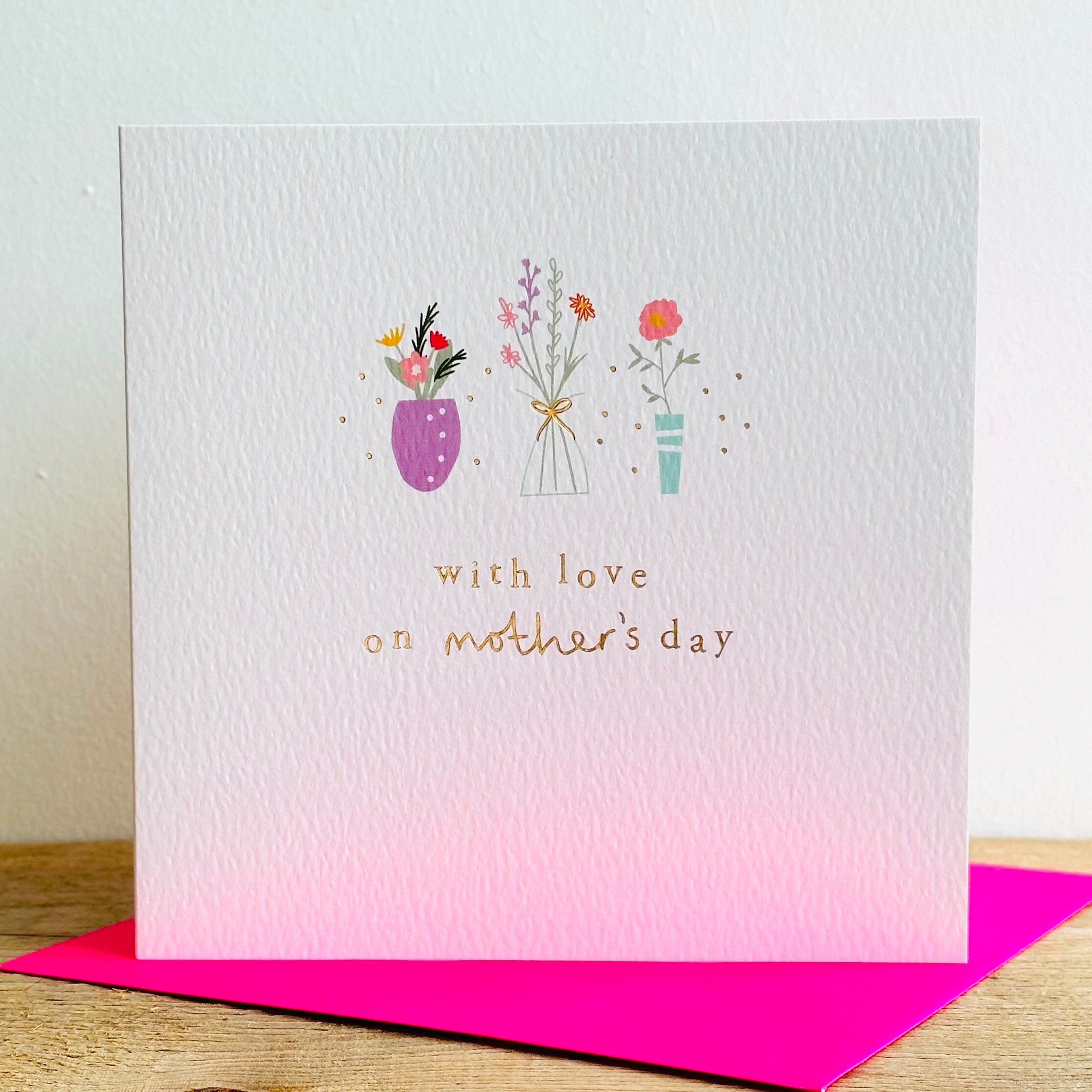 With Love on Mother's Day Luxury Gold Foil Mum Floral Greeting