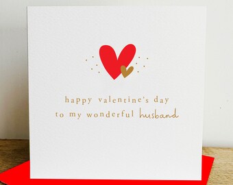 Happy Valentine's Day to My Wonderful Husband Greeting Card for Partner|Husband