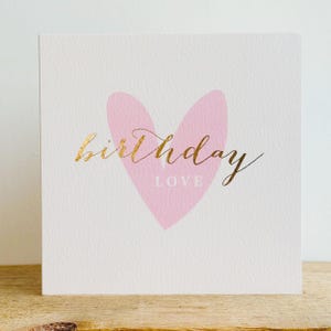 Carte d'amour d'anniversaire de luxe feuille d'or | Carte d'anniversaire pour elle | Carte d'anniversaire femme