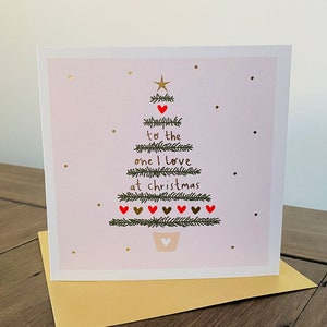 Carte de Noël en feuille d'or pour la personne que j'aime | Partenaire | Carte de Noël amoureux