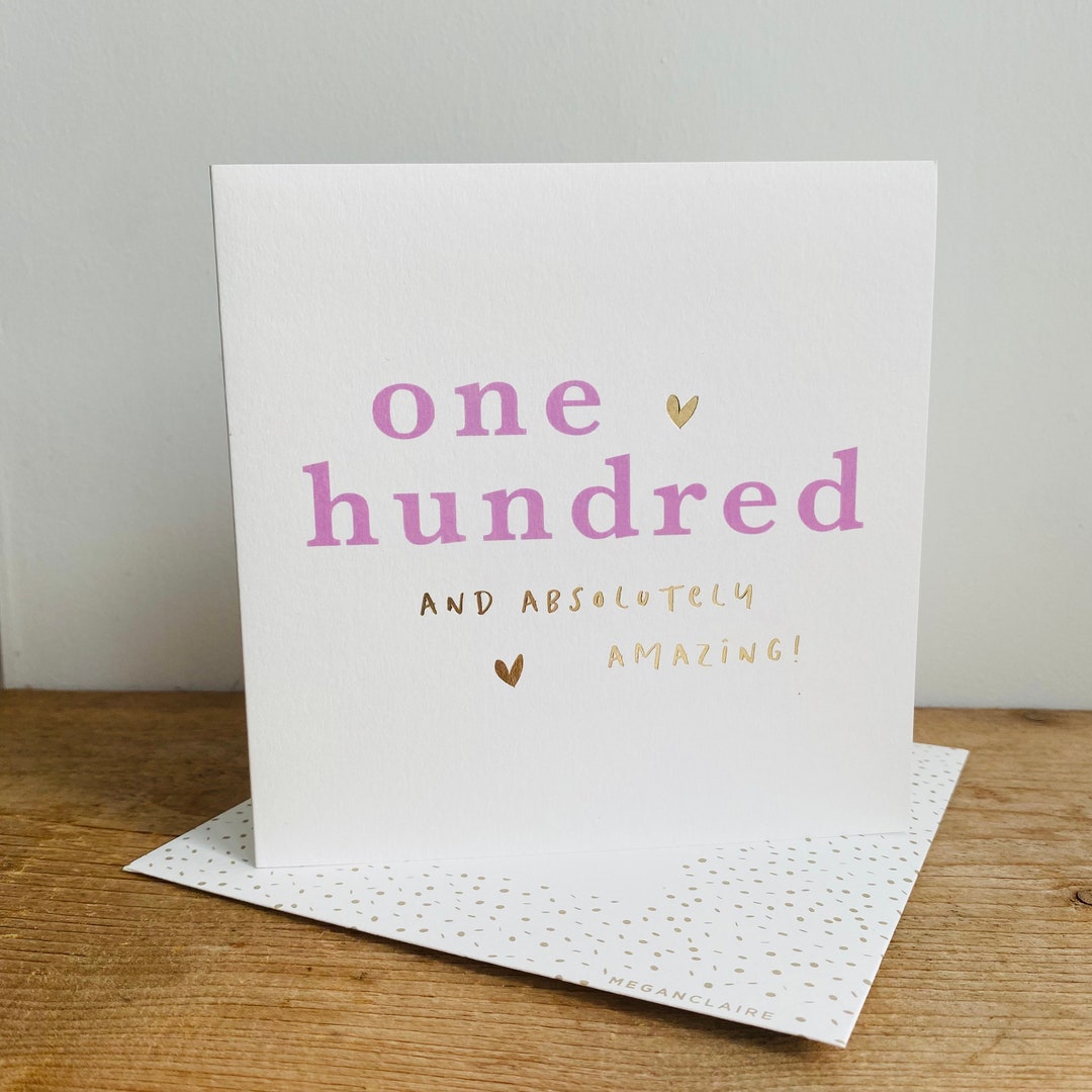 Age 100 | 100th Birthday | 100 Today Birthday Greeting Card - Etsy