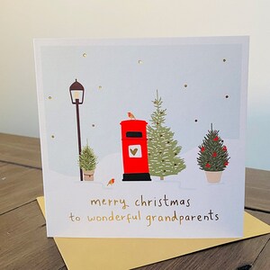 Carte de Noël en feuille d'or pour grands-parents | Carte de Noël des grands-parents merveilleux