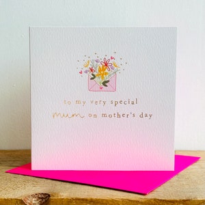 Carte de voeux enveloppe de luxe en feuille d'or de luxe pour maman pour la fête des mères