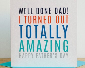Totally Amazing Dad  | Father's Day Card | Contemporary Father's Day Card