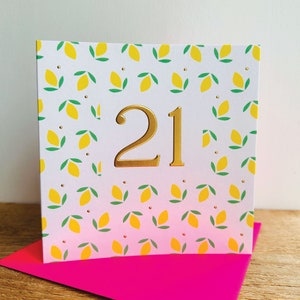 Carte d'anniversaire 21 ans en feuille d'or | Carte d'anniversaire 21 ans | Carte d'anniversaire pour elle | Carte d'anniversaire pour fille|soeur|nièce|petite-fille|ami