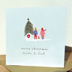 Joyeux Noël Maman et Papa| Carte de Noël des parents | Carte de Noël pour maman et papa