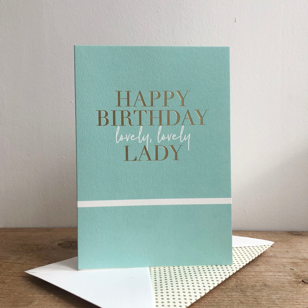 Happy Birthday Lovely Lady Greeting Card - Etsy