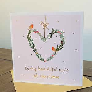 Carte de Noël en feuille d'or pour femme | Partenaire | Carte de Noël pour femme