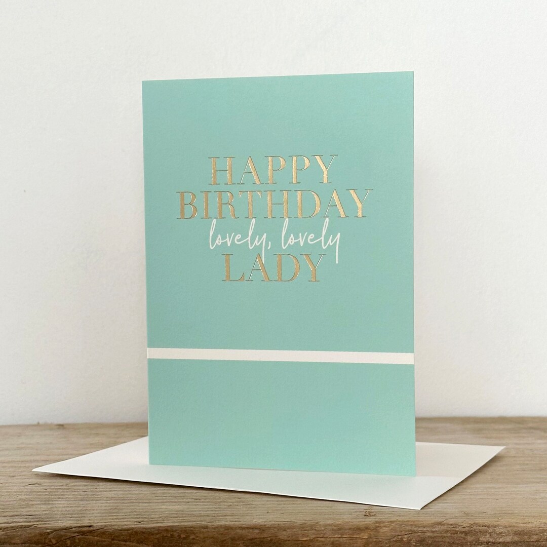 Happy Birthday Lovely Lady Greeting Card - Etsy