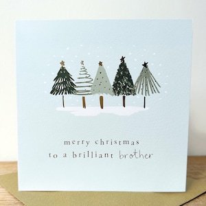 Carte de Noël en feuille d'or pour frère | Un frère brillant à Noël | Carte de Noël pour frère