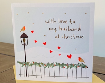Gold Foil Christmas Card for Husband | Partner | Husband Christmas Card