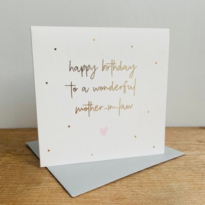 Carte d'anniversaire merveilleuse belle-mère en feuille d'or | Carte d'anniversaire pour elle