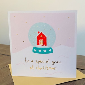 Carte de Noël en feuille d'or pour grand-mère | Carte de Noël spéciale grand-mère