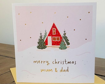 Tarjeta De Navidad Artística Brillante Festival Festivo Vector