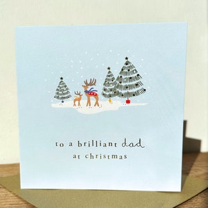 Carte de Noël brillante de papa de feuille d'or | Carte de Noël pour papa
