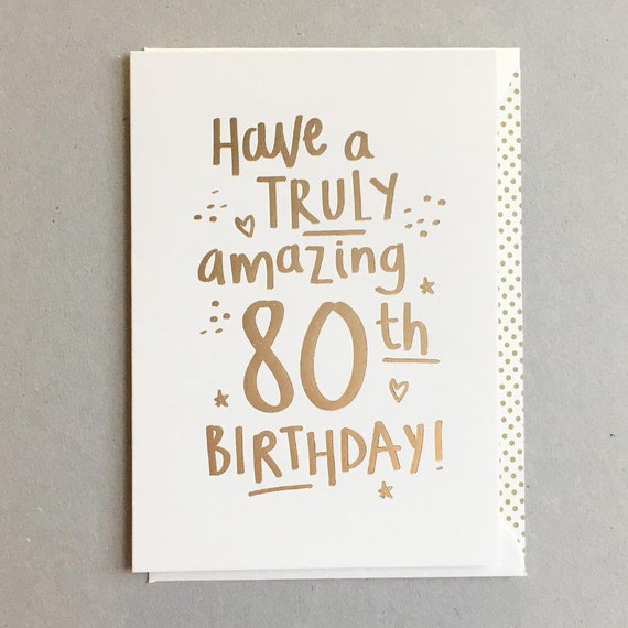 Amazing 80th Birthday Greeting Card | Etsy