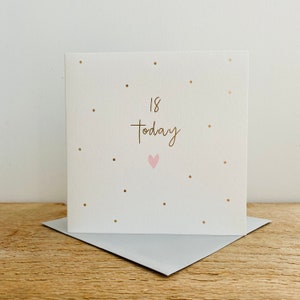 d'anniversaire de 18 ans en feuille d'or | 18e anniversaire | Carte d'anniversaire pour elle | Fille | Sœur | Nièce | Petite-fille | Ami